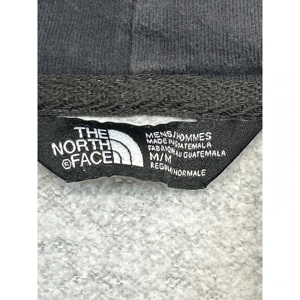 The North Face Hoodie Mens M Gray Vertical Logo Graphic Pullover Sweatshirt